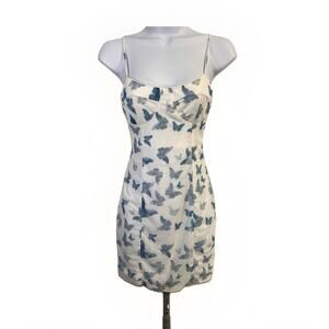 NWOT Princess Polly KAMRYN MINI DRESS WHITE Butterflies Size 6